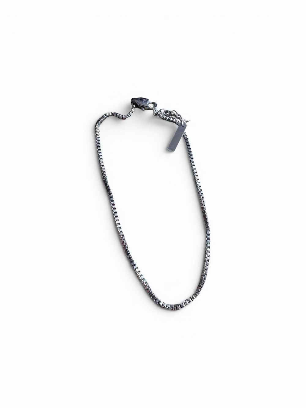 Silver Box Chain Bracelet- Shiny Silver